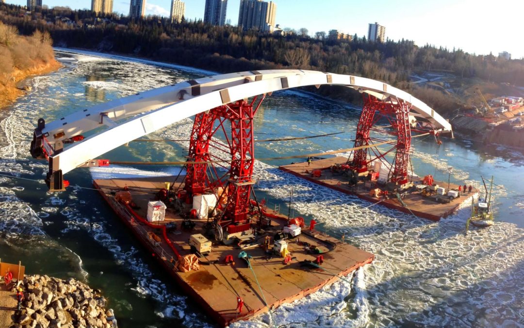 Flexifloat Assists Arch Installation Across North Saskatchewan River