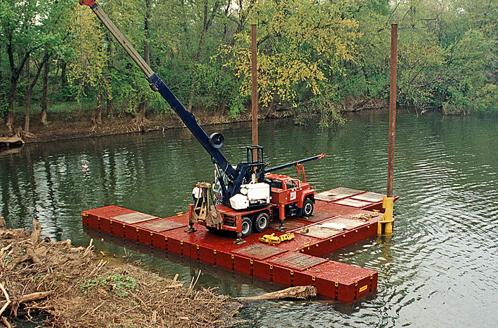 Boom Truck Removes Debris