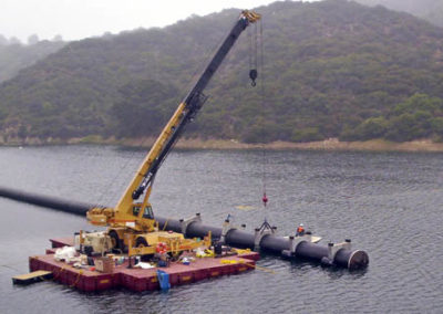 Rough Terrain Crane Installs Pipeline